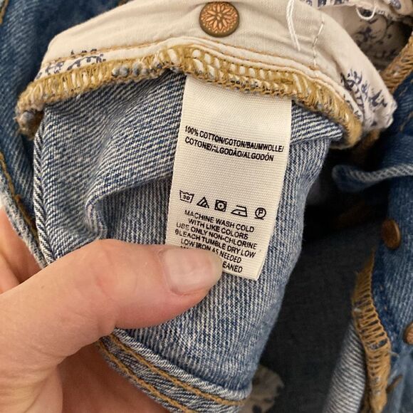 Free People Distressed High Waist Straight Leg Jeans Size 27 - Picture 9 of 14